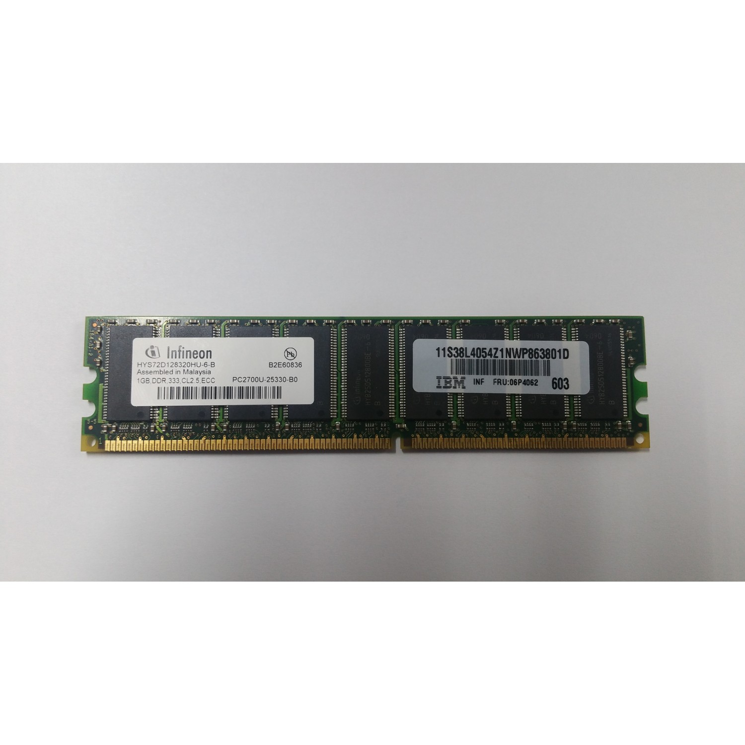 Memorie Infineon HYS72D12832HU-6-B 1GB PC2700U-25330-B0 ECC FRU 06P4062